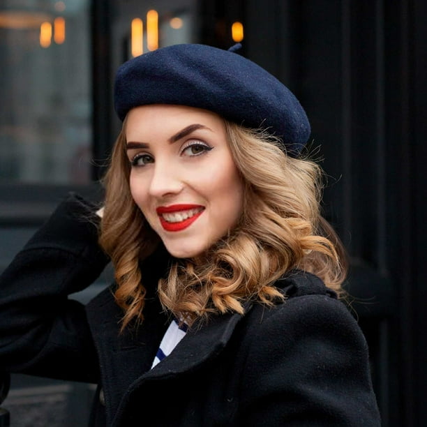 Beret Hats for Women Wool Hat French Cap Winter Artist  display picture 3