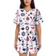 thumbnail image 1 of Balery Sailing Marine Travel Conjunto de Pijama para Mujer con Estampado, Dos Piezas de Manga Corta y Shorts, Ropa de Dormir Suave con Cuello Redondo y Bolsillos-Small, 1 of 6