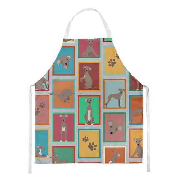 Lots of Fawn Italian Greyhound Apron 27 in x 30 in