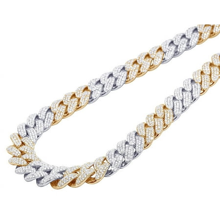 18MM Miami Cuban EGL Certified VVS 48.82CT Diamond 10K Rose-White Gold Chain