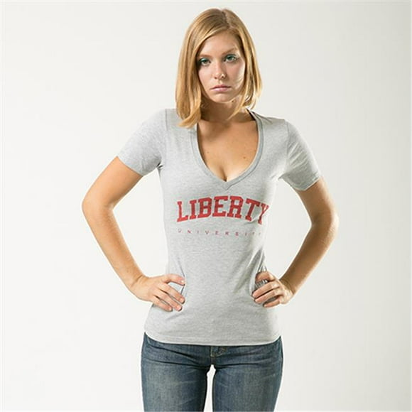 W Republic Game Day Womens Tee Liberty University- Heather Grey - Small