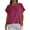 Hot Pink, variant on Aofany Women's 3/4 Sleeve Casual T Shirts Summer Linen Ruffle Plain Round Neck Loose Fit Tee Blouse Tops