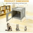 thumbnail image 2 of Cat Litter Box Enclosure Furniture, Hidden Litter Box with Soft Mat and Fence, Comfortable Handwoven Rattan Cat House with S-Shaped Hooks for Living Room, Bedroom (Grey), 2 of 18