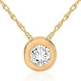 thumbnail image 1 of Pendentif Diamant Naturel en Or Jaune 14K avec Lunette Ronde 3/4ct, 1 of 2