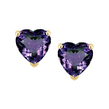 Star K Heart Shape 6mm Simulated Alexandrite Earrings Studs In 14 Kt Star K Heart Shape 6mm Simulated Alexandrite Earrings Studs In 14 Kt Yellow Gold