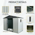 thumbnail image 5 of Olurrisa 8ft x 4ft Outdoor Metal Storage Shed with Window and Metal Foundation for Backyard, Patio, Lawn --White and Black, 5 of 9
