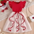 thumbnail image 4 of RMGVDSD Girls Summer Dresses Girls Party Dress With Bow Ruffle Sleeves Princess Birthday Dresses Kids Formal Sundress Gown Holiday Celebration 5-6 Years, 4 of 7