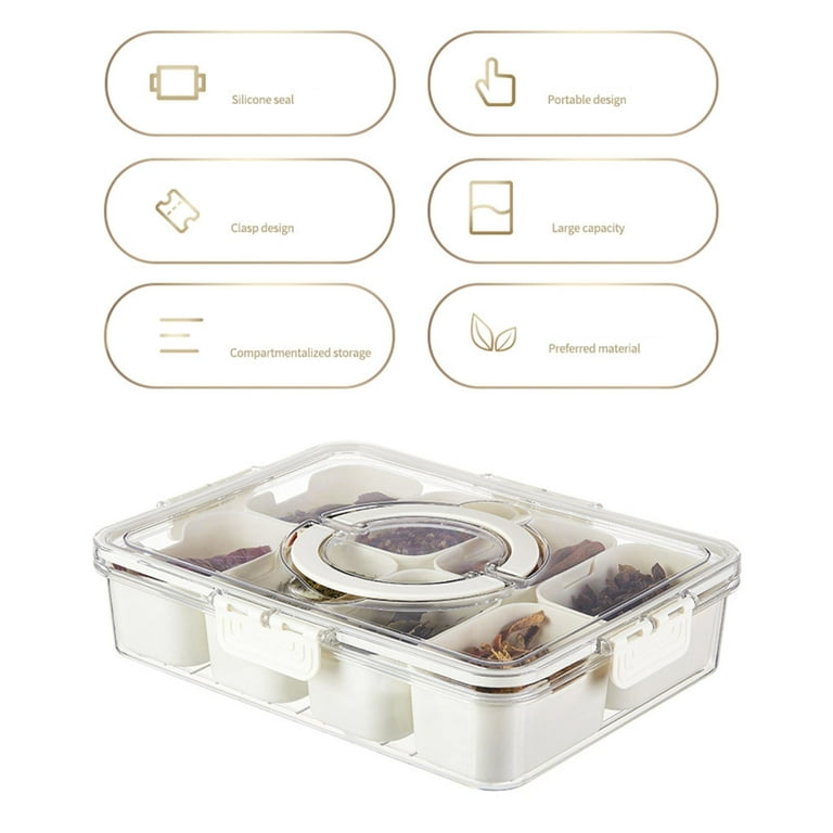 Convenient Charcuterie Container with Lid and Handle Keep Your Snacks  Freshes and Organized Divideds Serving Tray Travel