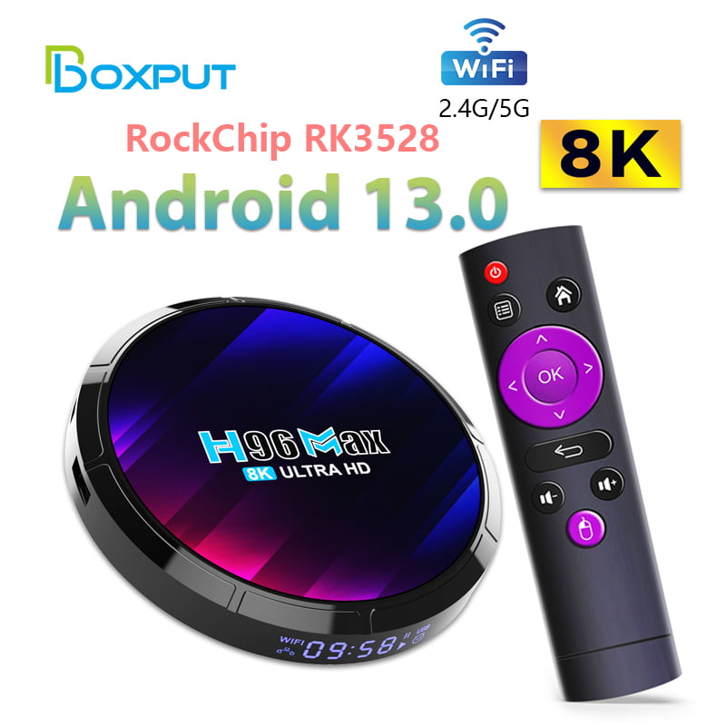 New 2024 H96MAX Android 13.0 TV Box, [4GB 32GB] RK3528 Quad-Core 64bit  Cortex-A53 Support 8K 3D Wi-FI 6 2.4G/5.8G BT 5.0 HDR Android Box