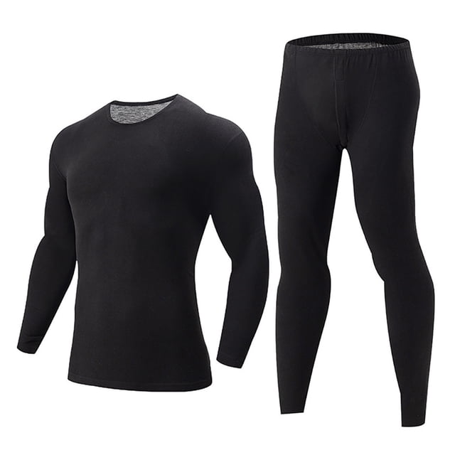 Men's Thermal Underwear Set Lined Winter Base Layer Soft Long Top Bottom For Cold Weather Comfort