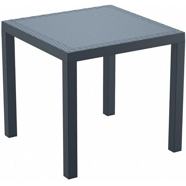 Siesta ISP875-DG Table à Manger Carrée de 31 Po Orlando en Résine Aspect Osier Gris Foncé