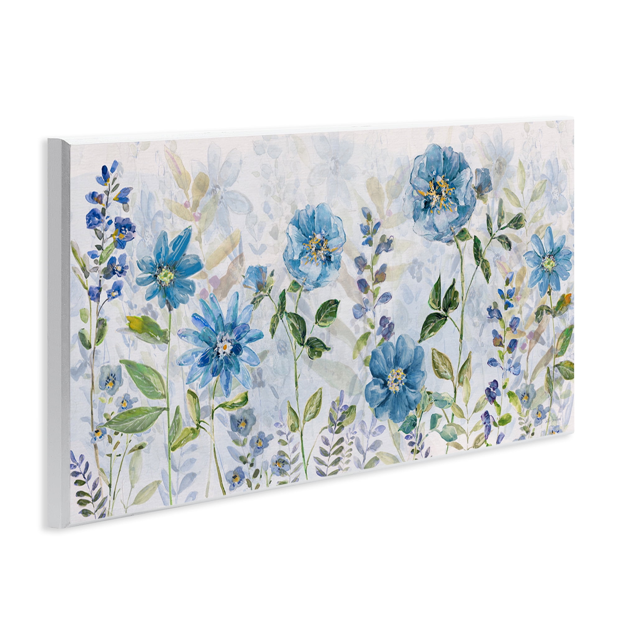 Stupell Industries Wild Blue Poppies Botanical & Floral Painting Unframed Art Print Wall Art, 17 x 7