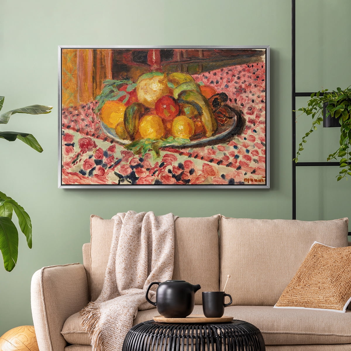 Vintage Botanical Print-LIV By Wexford Home Framed in Silver Wood Gallery Wrapped Canvas 25 in. x 37 in.