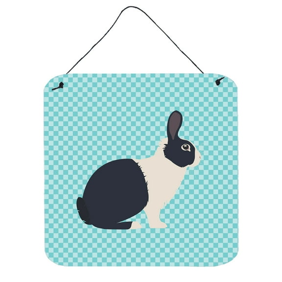 Carolines Treasures BB8132DS66 Dutch Rabbit Blue Check Wall or Door Hanging Prints, 6 x 6 in.