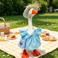 thumbnail image 3 of Tyidzon Mini Desk Goose Outfit Set, 7 inch Summer Clothes with Cute Hat and Bag, Magnetic Porch Statue Accessory for Home Office Decor, 3 of 5
