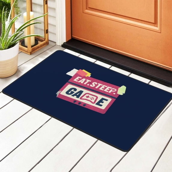 Funny Eat Sleep Games Stickers Rugs Doormat, Non-Slip Machine Washable Carpets Floor Door Mat , 36" x 24"
