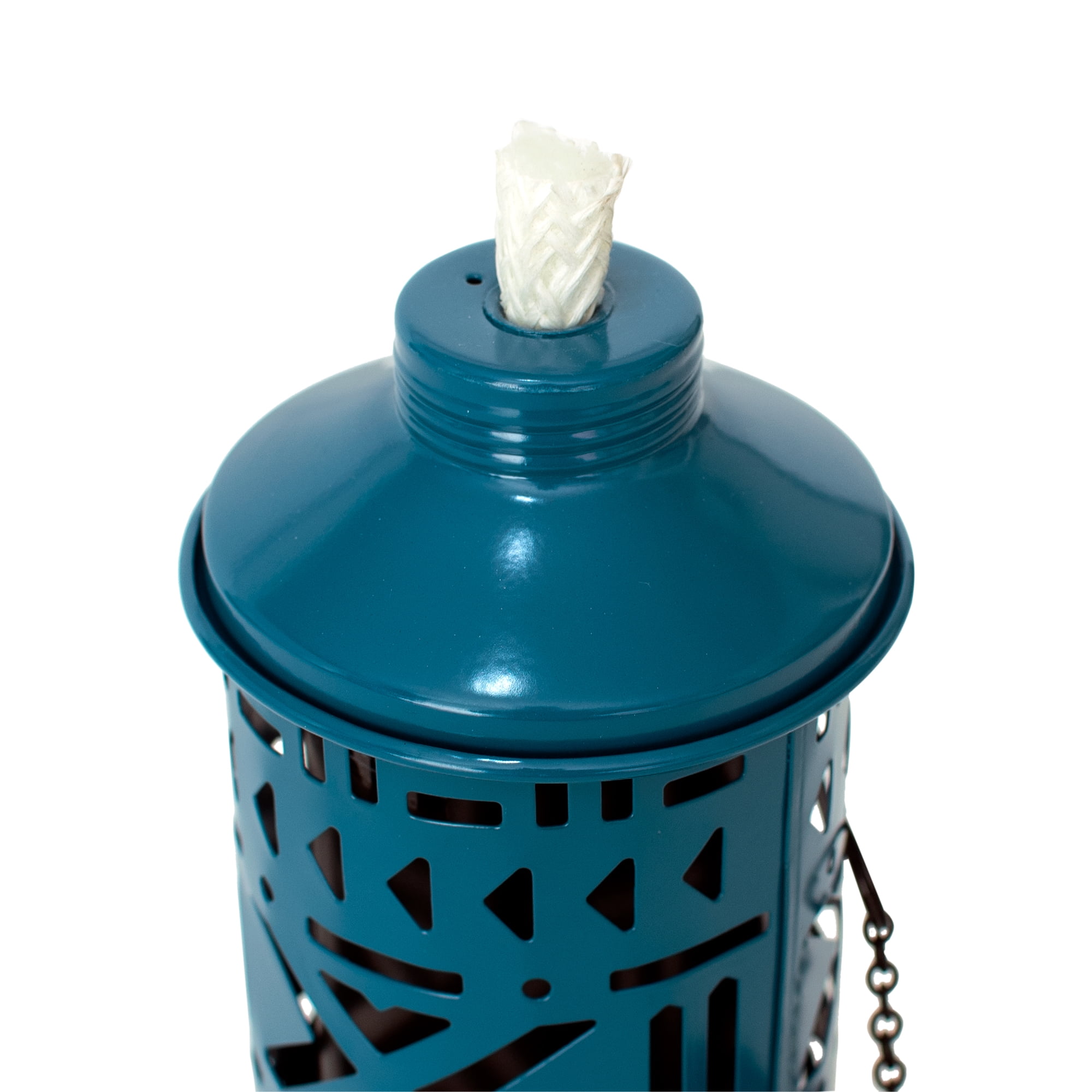 Mainstays Table Torch Citronella Oil Lamp Metal Torch for Indoor and Outdoor (Blue, 1 Pc)