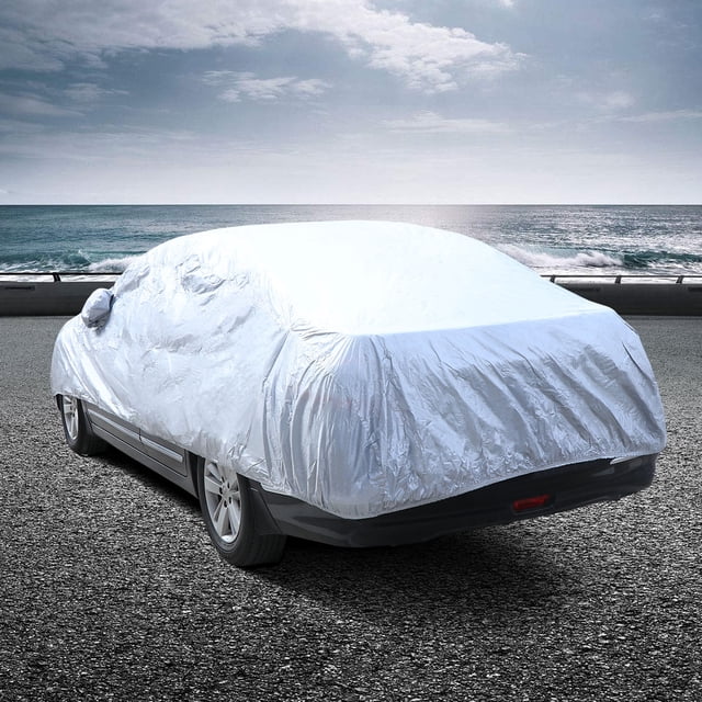 FUEENIRVA Silver Car Weather Shield for Rain Proof Protection 1Pack 188.64X68.78X47.00in