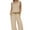 Linen Sets for Women 2 Piece-A17 Khaki, variant on Mifsaly Linen Sets for Women Summer 2 Piece Sleeveless Top Loose Wide Leg Pants Breathable Lightweight Office Loungewear Beach Vacation Matching Outfits 2026 XXXL