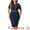 Navy Blue, variant on DARING DIVA Plus Size Button Crew Neck Bodycon Pencil Dress 1X Navy Blue