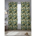 thumbnail image 2 of Vintage Flower Sheer Curtains 96 Inch Length 2 Panels Set Window Treatments, Green Spring Floral Leaves Pastoral Birds Plants Rod Pocket Semi Curtains for Living Room/Bedroom/Kitchen, 104"W x 96"L, 2 of 7