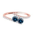 thumbnail image 2 of Aonejewelry 1.25 Ct. Two Stone Blue Diamond Engagement Ring Crafted in 14k Rose Gold (Blue , I2-I3), 2 of 4