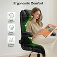 thumbnail image 6 of ATHOPE Leather Office Chair, Big and Tall Office Chair with Lumbar Support, High Back Executive Desk Chairs with Flip-up Armrest, Breathable PU Ergonomic Computer Chair, 360°Swivel Free, Black, 6 of 8