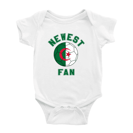

Newest Algeria National Soccer Team Fan Cute Baby One-pieces (White 6-12 Months)