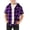 Purple, variant on Xyant Boys Girls Casual Flannel Plaid Hoodies Fall Fashion Button Down Shirts Short Sleeve Cute Lightweight Jacket Coats (Black,10-11 Years)