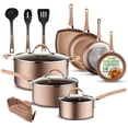 thumbnail image 1 of NutriChef - Juego de utensilios de cocina antiadherentes de 14 piezas con cacerola, sartenes, ollas, 1 of 7