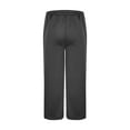 thumbnail image 5 of Men's Cotton Wide Leg Pants Casual Elastic Waist Loose Baggy Sweatpants with Pockets Solid Fall Fashion Trousers (L, Dark Gray), 5 of 7