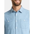 thumbnail image 3 of George Men's Chambray Button Shirt with Long Sleeves, Sizes S-3XL, 3 of 5