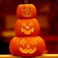 thumbnail image 2 of Happydeer Halloween Pumpkin Lamp Spooky Light Up Pumpkin Figurine Glowing Decorative Pumpkin with LED Light for Haunted House Halloween Home Garden Decor (Type I), 2 of 7