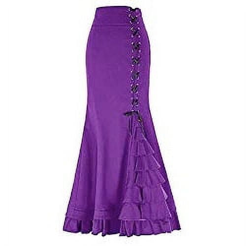 Vestido de sirena con volantes estilo steampunk victoriano para mujer de talla grande para cosplay de Halloween