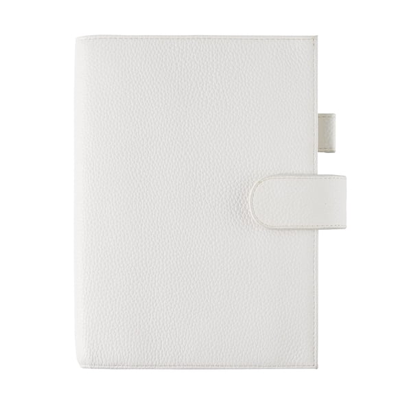 Moterm Housse en Cuir pour Ordinateurs Portables A5 - Convient aux Planificateurs Hobonichi Cousin, Stalogy et Midori MD, avec Boucle pour Stylo, Fentes pour Cartes et Poche Arrière (Crêpe Galet)