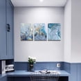 thumbnail image 6 of Blue Abstract Canvas Wall Art For Living Room Bedroom Wall Decor Office Canvas Pictures Watercolor Wall Paintings Bathroom Home Decoration Wall Posters Canvas Prints Artwork 12'' X 16'' 3 Piece Set, 6 of 6
