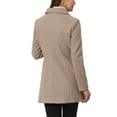 thumbnail image 3 of INSPIRE CHIC Manteau Caban Long d'Hiver à Double Boutonnage pour Femme à Col Peter Pan m Beige Foncé, 3 of 6