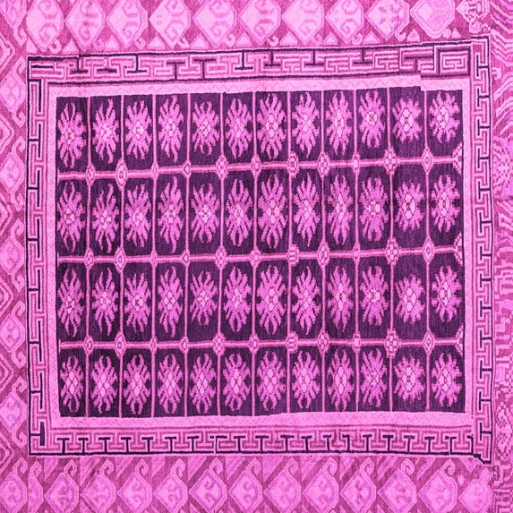 Ahgly Company Indoor Square Abstract Pink Modern Area Rugs, 4' Square