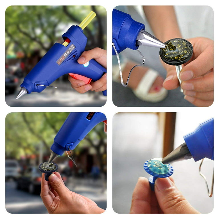 HAUSHOF Mini Hot Glue Gun Kit with Hot Glue Sticks (20-Piece) for Crafts & Quick Repairs & DIY Projects 20W 120V
