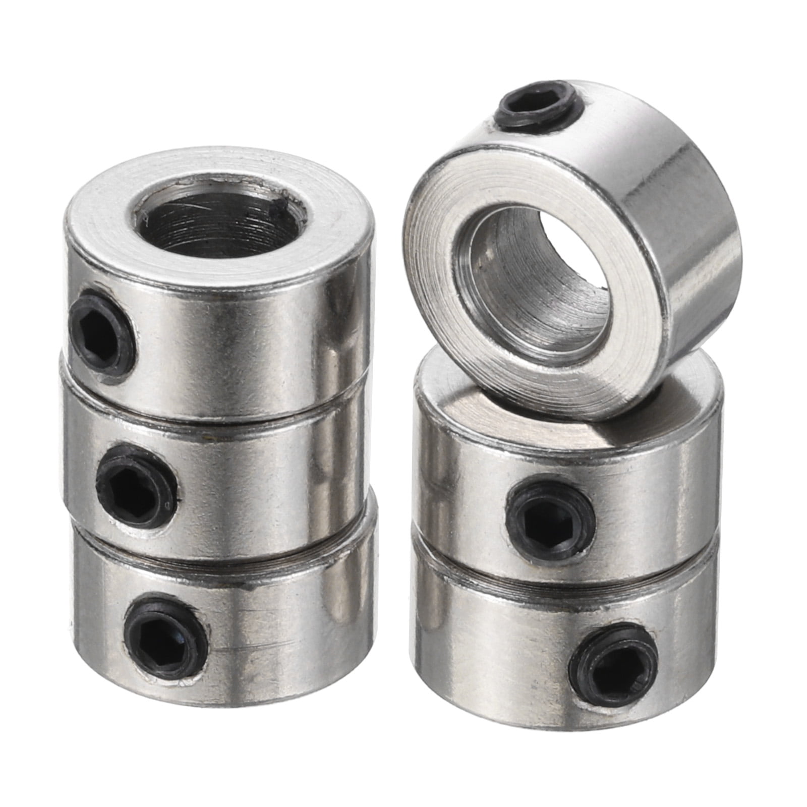 4-Pcs Set Screw Shaft Collars - 5/16" Bore, 5/8" OD, Zinc Plated Steel For Rods & Axles