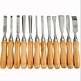 thumbnail image 3 of KFFKFF 12-Unit Woodworking Chisel Collection, 3.75" Edge, Carving Instruments with Timber Container for Furnishing & Root Artistry, 3 of 9
