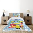 thumbnail image 4 of Ambesonne Cartoon Quilted Bedspread Set 2 Pcs, Airplanes Sky, Twin Size, Multicolor, 4 of 5