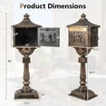 thumbnail image 4 of Retro Cast Aluminum Mailbox Security Postal Letter Box with Baffle Door-Bronze, 4 of 5