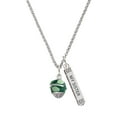 thumbnail image 1 of Delight Jewelry Silvertone Lime Leaves on Green Band Spinner Silvertone Always My Sister Bar Charm Necklace, 23", 1 of 4