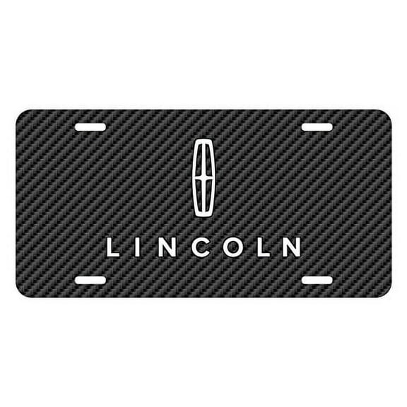 Lincoln Black Carbon Fiber Look Graphic Special Aluminum Metal License Plate