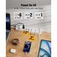 Multiple Extention Flat Extension Cord with Multiple Outlets, Surge Protector Power Strip ...
