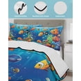 thumbnail image 4 of Quilts Twin XL Size, Ocean Coral Fish Soft Comforter Bedding Set for Bed, Colorful Underwater World Seagrass Lightweight Quilted Bedspread with Pillow Cover(2 Pieces) for All Season, 68x98 Inch, 4 of 6