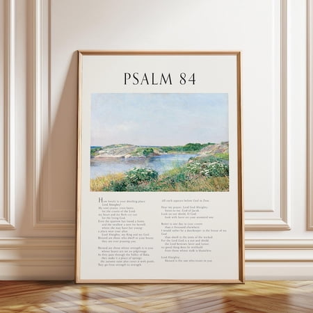 Psalm 84 Bible Verse Vintage Religious Wall Art, Unframed Paper Poster 8x10in