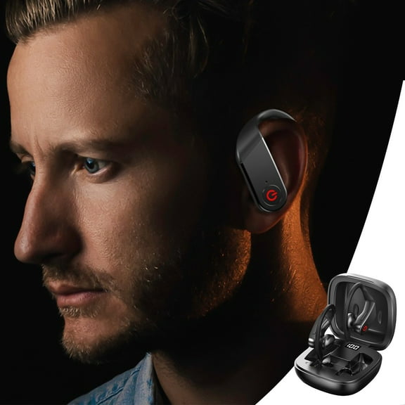 FYHALE Bluetooth Headphones with LED Digital Display Wireless Earbuds Bluetooth 5.0 Noise Cancelling Headphones Sports Earphones with Microphone for Calls