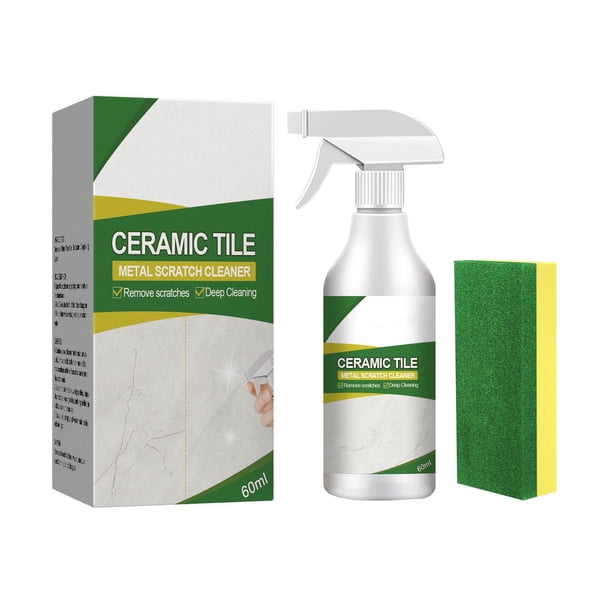 Limpiador de azulejos, removedor de rayones para superficies de cerámica y metal, quitamanchas, 60 ml, fórmula potente, restaurador de superficies, solución de limpieza para el hogar, la cocina y el